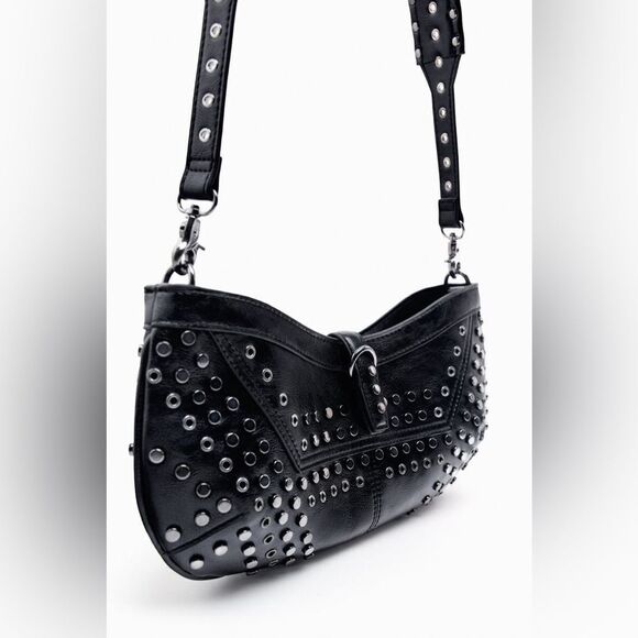 ZARA STUDDED SHOULDER BAG - Picture 6 of 7